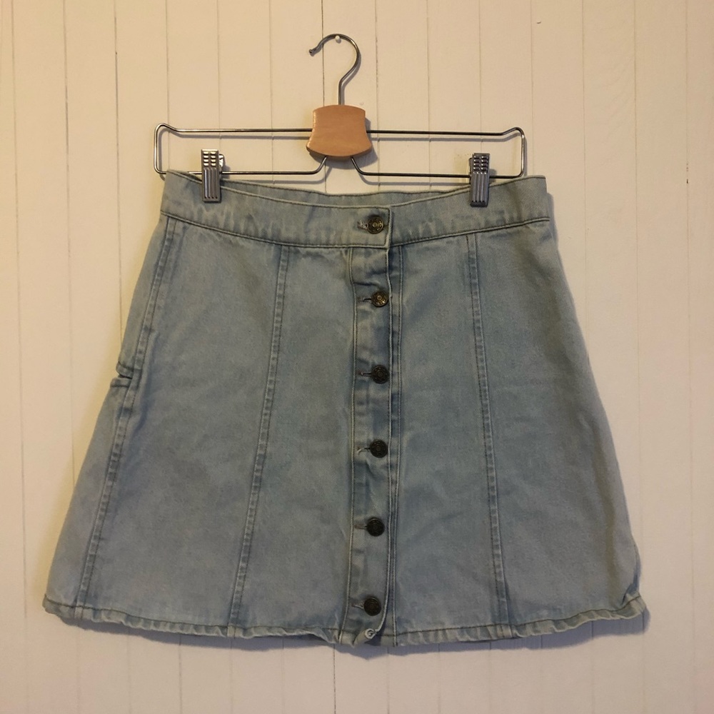 denim a line skirt star cut out